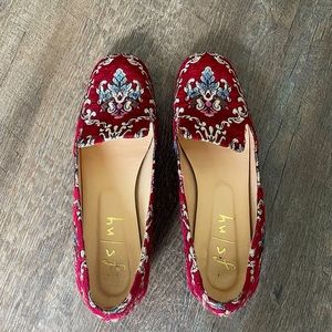 Beautiful loafers with a small heel and unique design; can dress up any outfit.